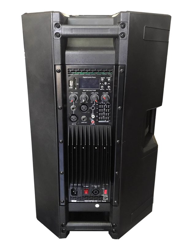 Caja amplificada de 15″ 300W RMS, USB, BT, SD, INZZANE 3615A