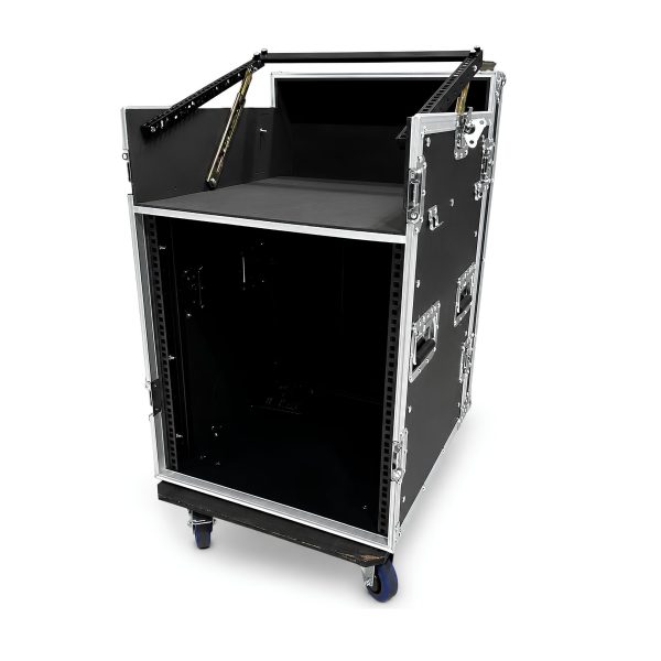 Case con ruedas, 16u, mesas laterales, elevador consola, 19″. INZZANE