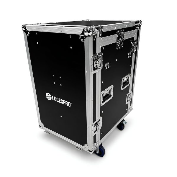 Case con ruedas, 16u, mesas laterales, elevador consola, 19″. INZZANE