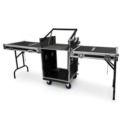 Case con ruedas, 16u, mesas laterales, elevador consola, 19″. INZZANE