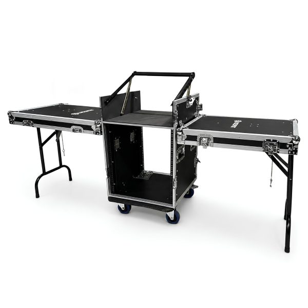 Case con ruedas, 16u, mesas laterales, elevador consola, 19″. INZZANE