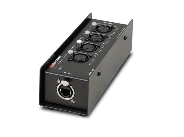 Caja de conexión de 4 canales para cable CAT. 4x XLR3 hembra. MARK MBOX4 F