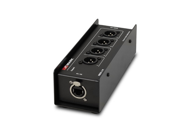 Caja de conexión de 4 canales para cable CAT. 4x XLR3 macho. MARK MBOX4 M