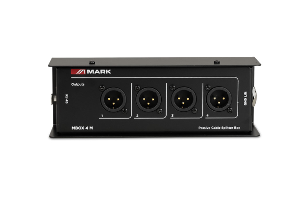 Caja de conexión de 4 canales para cable CAT. 4x XLR3 macho. MARK MBOX4 M