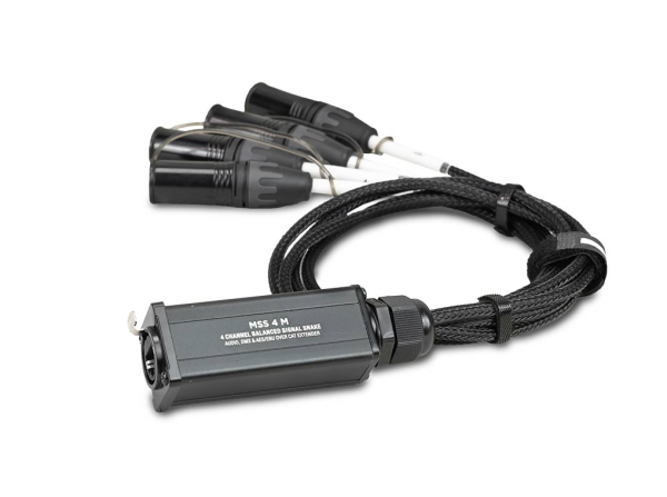 Splitter aéreo de 4 canales para cable CAT. 4x XLR3 macho. MARK MSS 4M