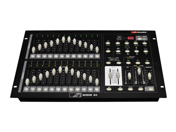 Controlador DMX para teatro. 24 canales. 96 programas. MIDI. MARK SCENE 24 MKII
