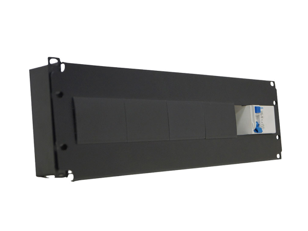 Panel 3 HU rack 19» con carril DIN. 70x132x483 mm. Para instalación de diferenciales, magnetotérmicos, etc. WORK TP 515