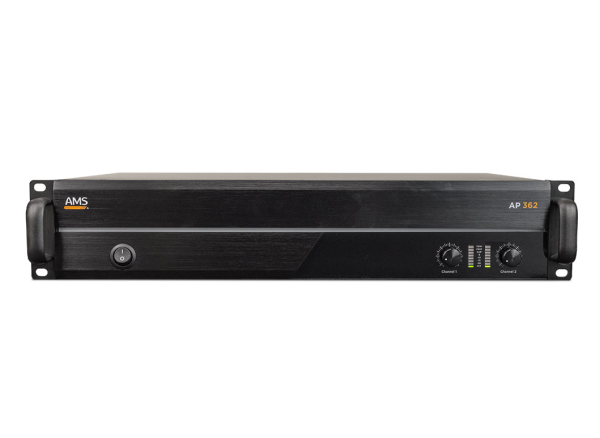 Amplificador profesional de audio. 2 x 360 W @ 4 Ohm. Modo de funcionamiento estéreo/bridge. AMS AP 362