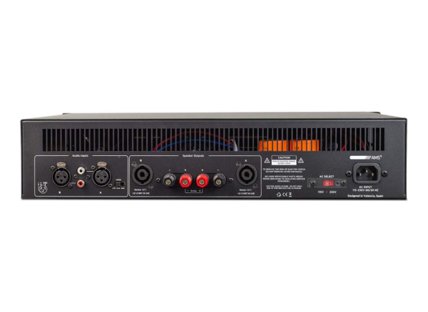 Amplificador profesional de audio. 2 x 360 W @ 4 Ohm. Modo de funcionamiento estéreo/bridge. AMS AP 362