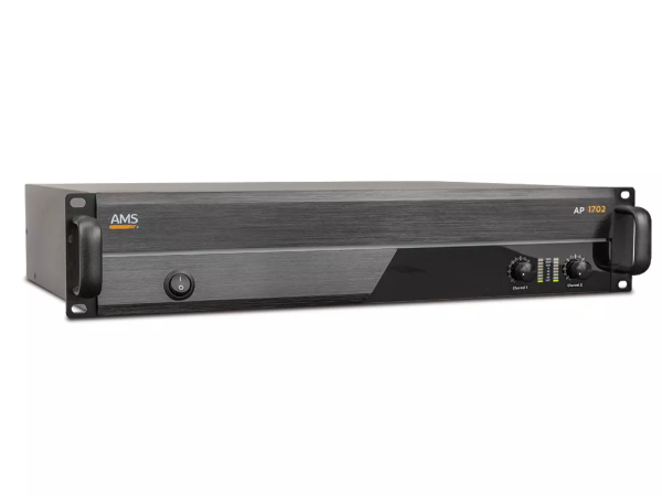 Amplificador profesional de audio. 2 x 850 W @ 4 Ohm. Modo de funcionamiento estéreo/bridge. AMS AP 1702