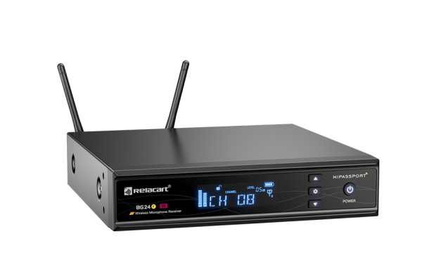 Sistema inalambrico micrófono de mano, Tri-diversity 2.4 Ghz. RELACART BG 24