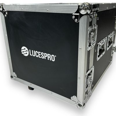 Case 10U rack, madera y aluminio, ruedas.