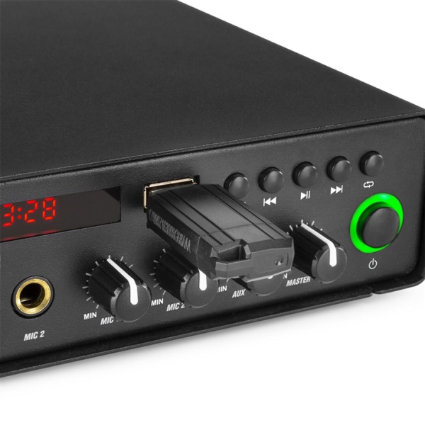 Amplificador de audio 30w, instalación, domestico, 4-8ohm, aux, usb, bt, line out, mic. KUNNEN PA302MBT