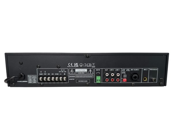 Amplificador de audio, 70/100v, 8 Ohm, instalación, BT, USB 240w. KUNNEN HY 2240 MBT
