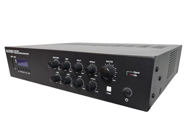 Amplificador de audio, 70/100v, 8 Ohm, instalación, BT, USB 240w. KUNNEN HY 2240 MBT