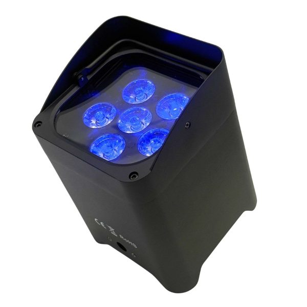 Par LED inalambrico DMX & IRC, batería, 6x18w RGBWAUV. LPS B618