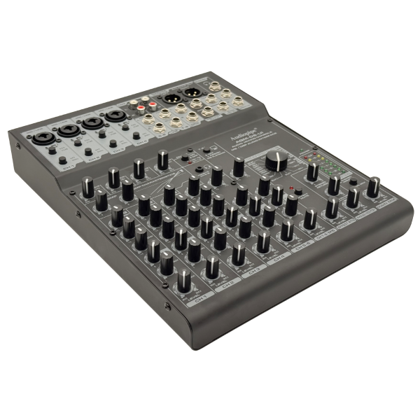 Consola Mezcladora  de 8 Canales con DSP, USB interface. Audiopipe AQM-D8-UI
