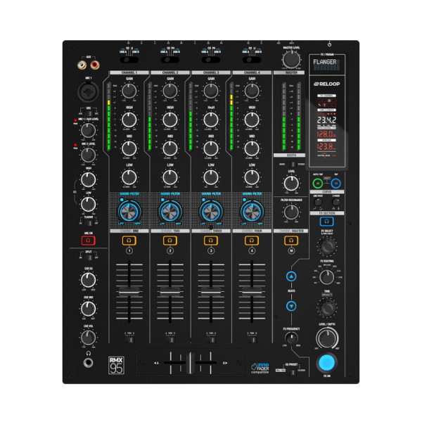 Mixer profesional para DJ, 4 ch, digital, efectos, interfaz. RELOOP RMX 95